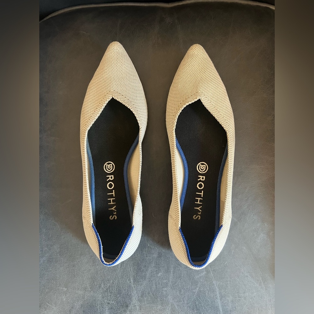 Rothy’s Pointed Toe Flat - Retired Flax Birdseye - Women’s 11.5